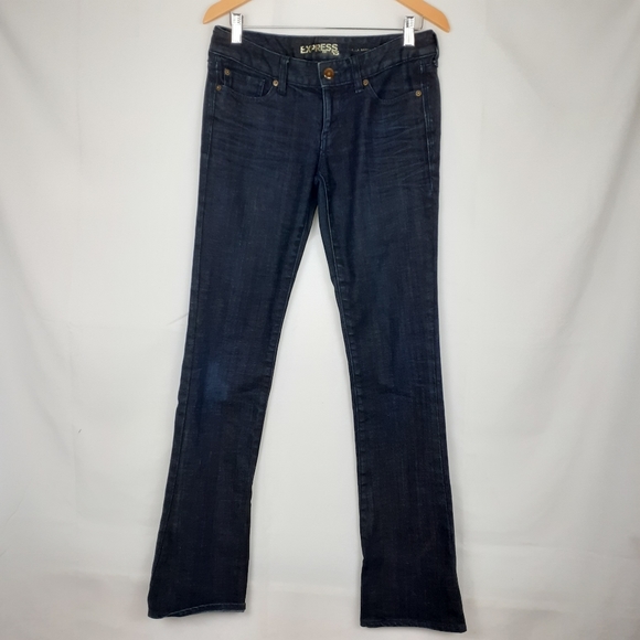 Express Blue Stella Barely Boots Jeans Sz Long 4 - Picture 2 of 8